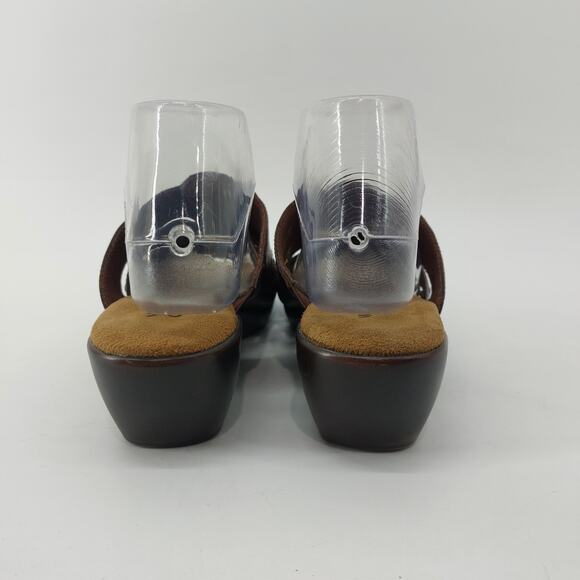 Walking Cradles Brown Leather Sandals Slides 9.5 - Picture 4 of 11